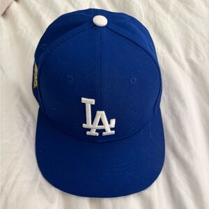 Classic Blue Baseball Cap with White Embroidery